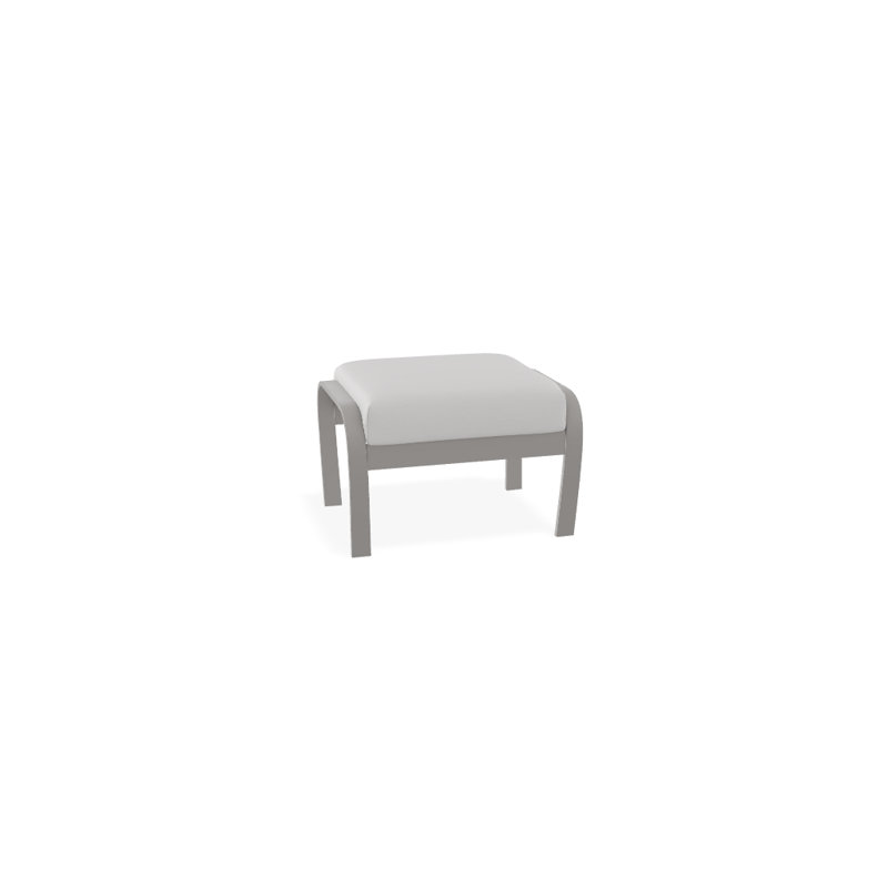 Repose-pieds avec coussin Askar, Toile Sunbrella® naturel, Gris chaleureux texturé