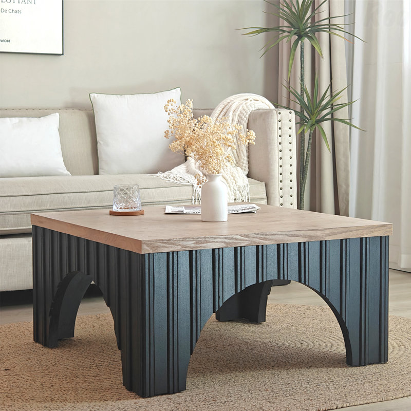 Table basse carrée rustique de style campagne moderne