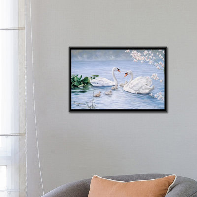 «Proud Swan Family», reproduction sur toile