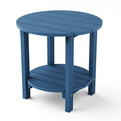 Table de bout Adirondack imperméable toutes saisons à deux niveaux, table d'appoint durable HiPS pour l'espace intérieur et la piscine