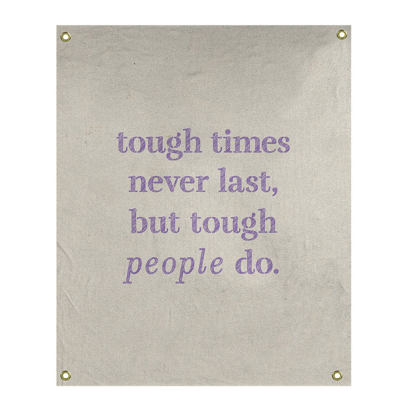 Tapisserie en polyester rigide times, H 59 pi x l 50 po, Blanc / Mauve