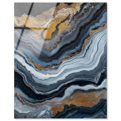 Acrylique Flow II, impression d'art géode acrylique par Art Remedy, prête à être accrochée