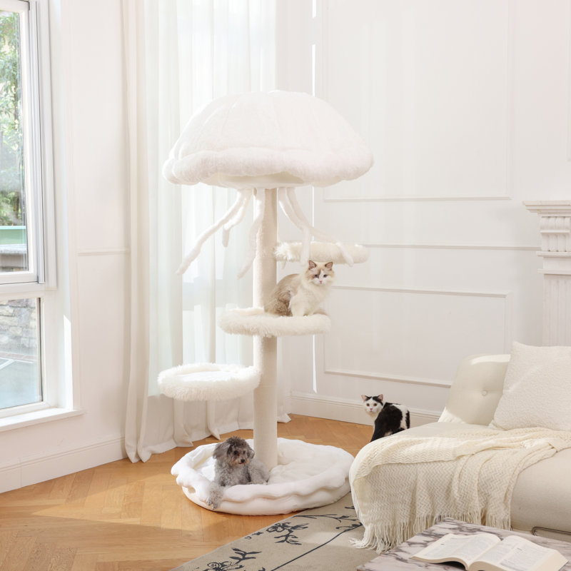 Classical Jellyfish Cat Tree - White, White