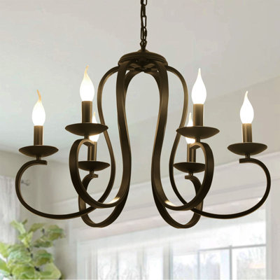 Lustre 6 lumières façon bougie Kulpsville