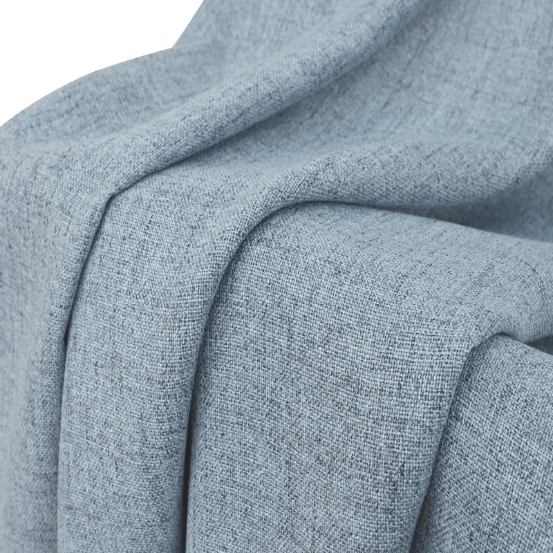 Paire de rideaux semi-transparents avec passe-tringle Janie, L 52 po x L 96 po, Bleu cendré