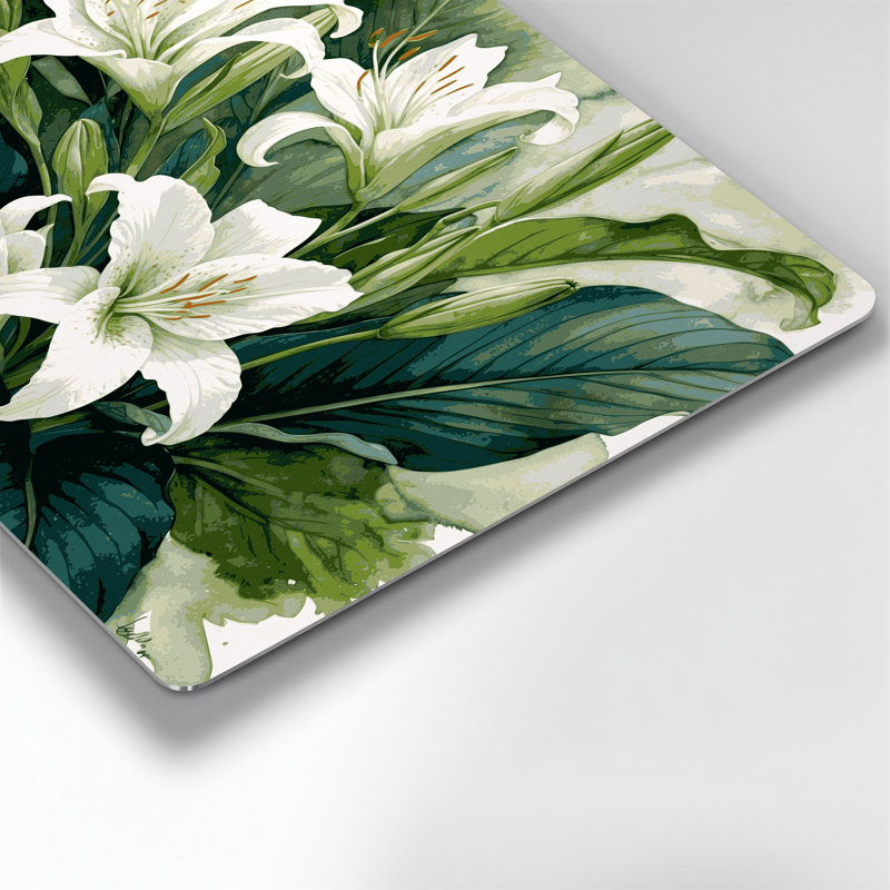 «Botanical Peace Lily», art mural en métal vert, H 11 po x l 14 po