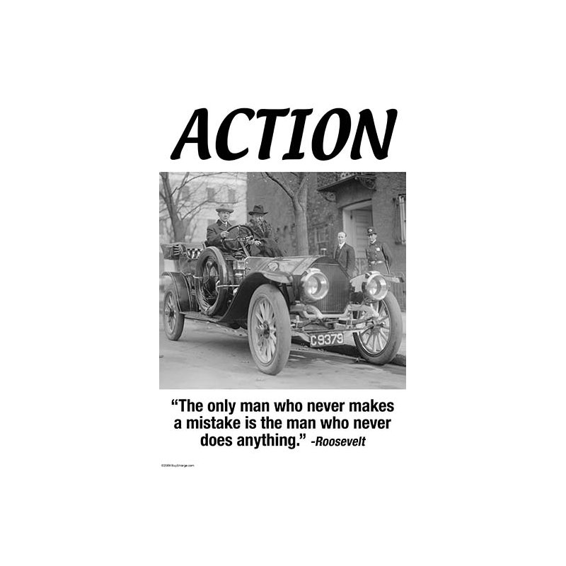 « action » par wilbur pierce, affiche rétro