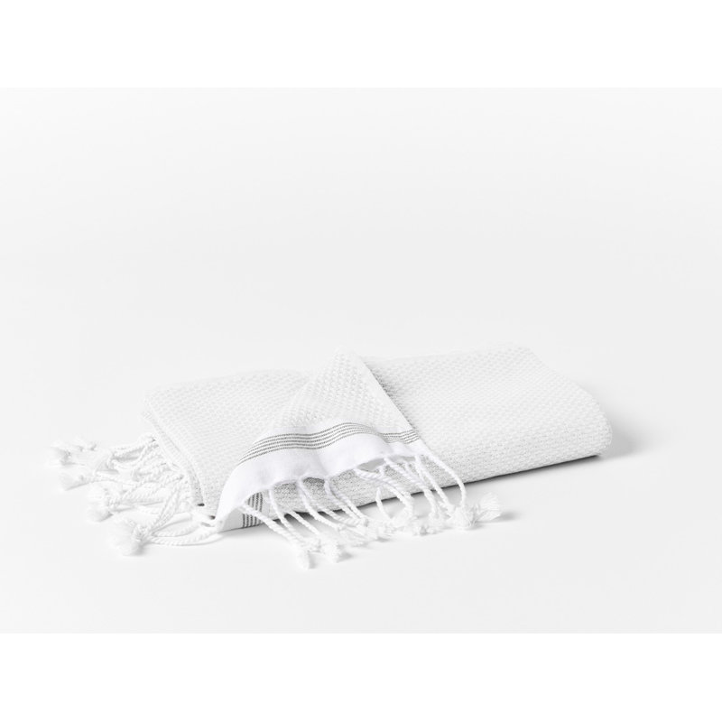 Serviette de bain méditerranéenne biologique, Blanc alpin / ardoise, Drap de bain