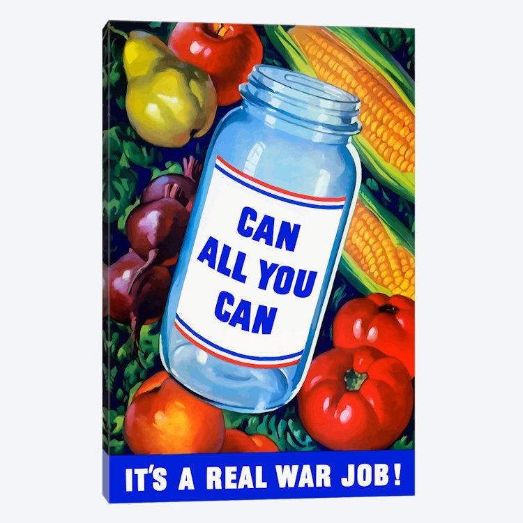 « canning war poster », affiche rétro sur toile, H 18 po x l 12 po x P 1,5 po, Toile tendue, Pas de tapis