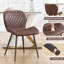 Chaise de salle à manger moderne avec revêtement en similicuir et pieds en métal-121081901