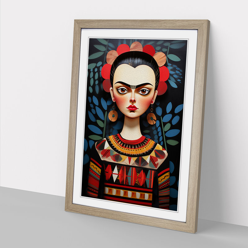 Frida Kahlo Constructivism - Framed Print, Oak, 34cm H x 25cm W x 2cm D