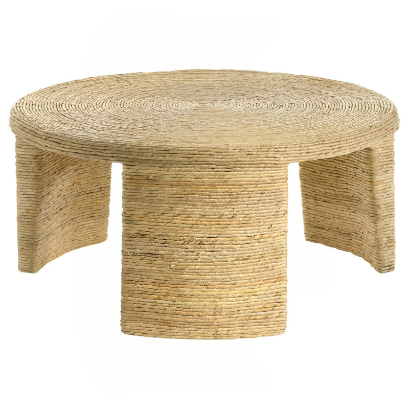 Mize Woven Rattan Round Coffee Table