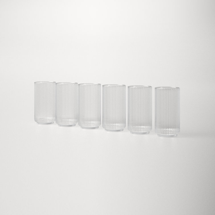 Fluted Acrylic Short Drinking Glass Sets