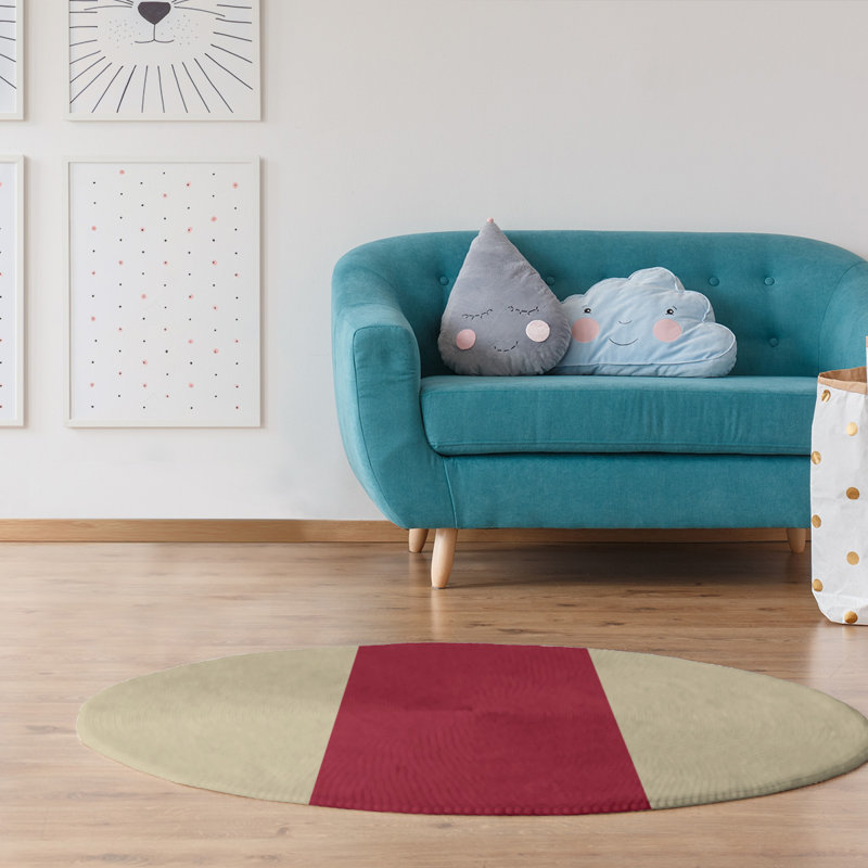Chenille Striped Indoor Rug, Round 5'