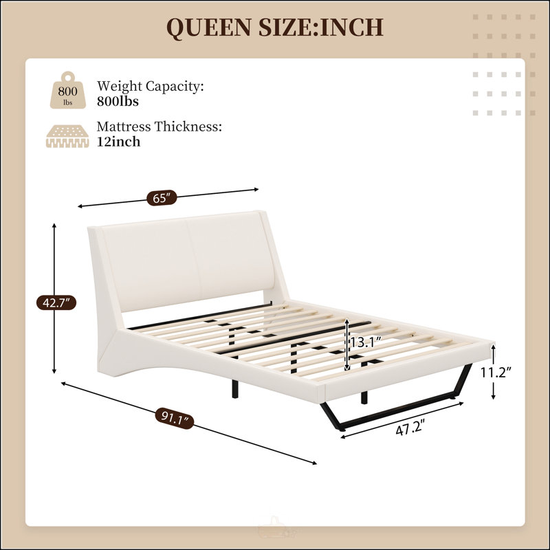 Base de lit tapissier grand, Blanc, Grand lit