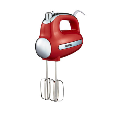 Geepas Retrovive Electric Hand Mixer 5 Speeds & Turbo Electric Whisk Handheld Food Collection Cake Mixer for Baking Stainless Steel Beaters & Dough Hooks for Whipping Cream Dough Egg 300W Ultra Power
