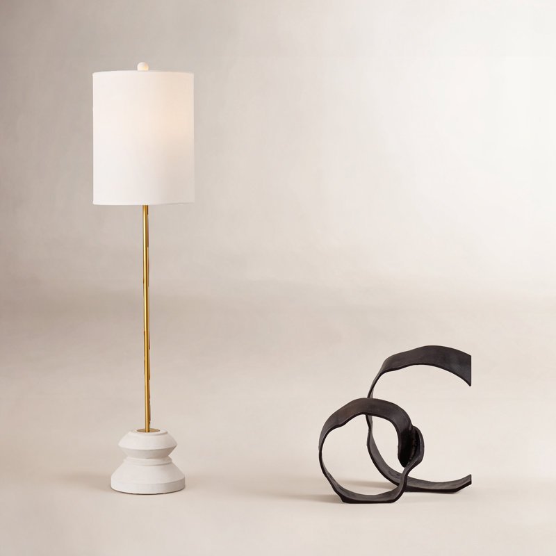 Kaiden 26" Black/Gold Table Lamp, White