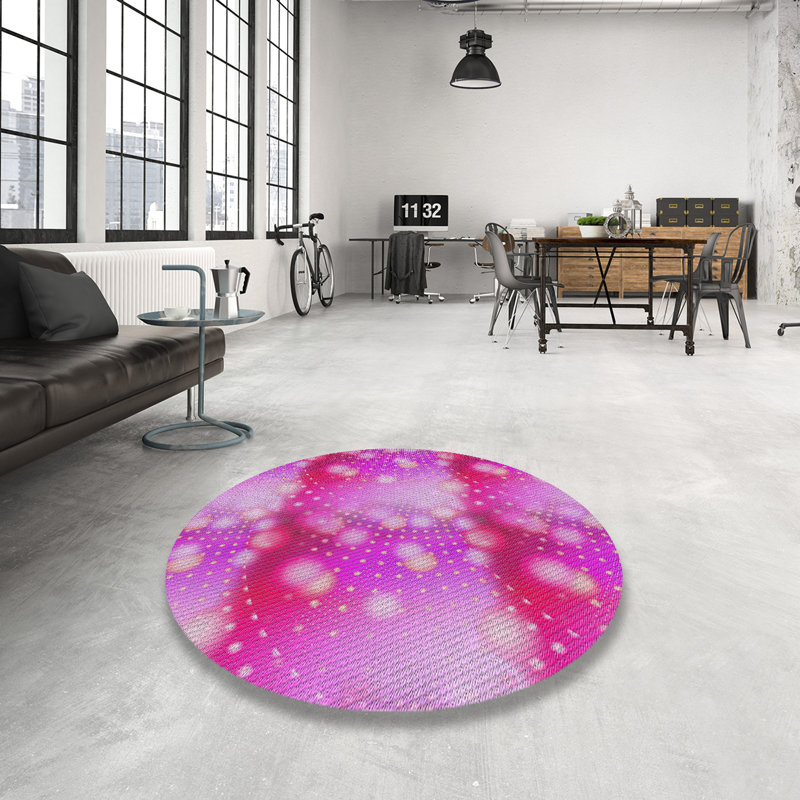 Tapis à motif rose, Rond 6 pi