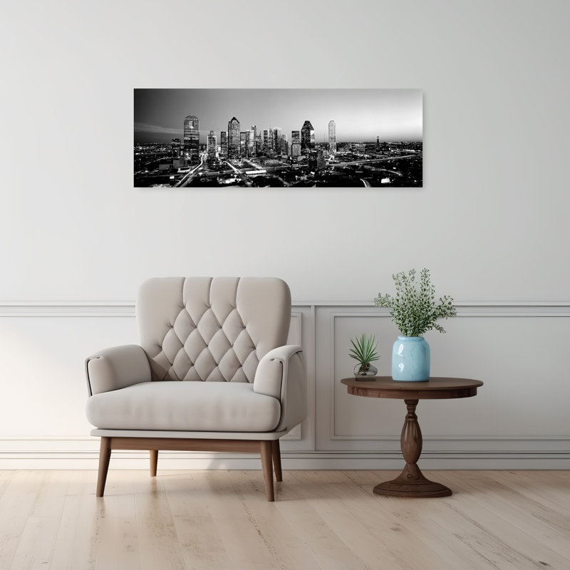 Night Dallas Texas USA by Mark Segal - Wrapped Canvas Panoramic Print, 30.48 cm H x 91.44 cm W
