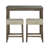 Brown/Beige Transitional Counter-Height Dining Set - 42"W Table W/ Biscuit-Tufted Stools, Rubberwood & Engineered Wood ?