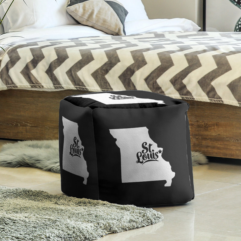 Upholstered Ottoman, Black