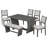 6-Piece Retro Dining Table Set For 6, 60 Inch Wood Kitchen Table And Chairs With Bench, Trestle Base For Versatile Use
