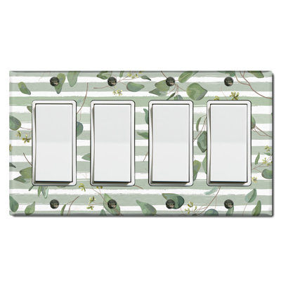 Nature Themed 4 - Gang Rocker Standard Wall Plate