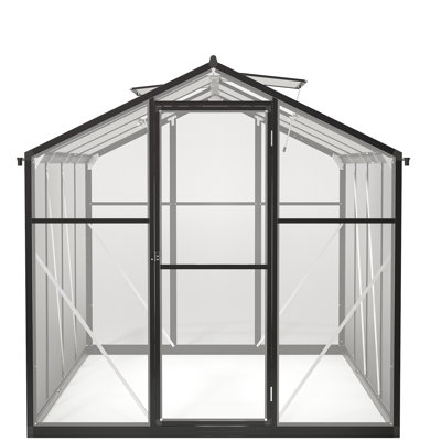 6X8 Ft Greenhouse With Roof Ventilation - And Airy Aluminum For Backyard Rust- Weather
