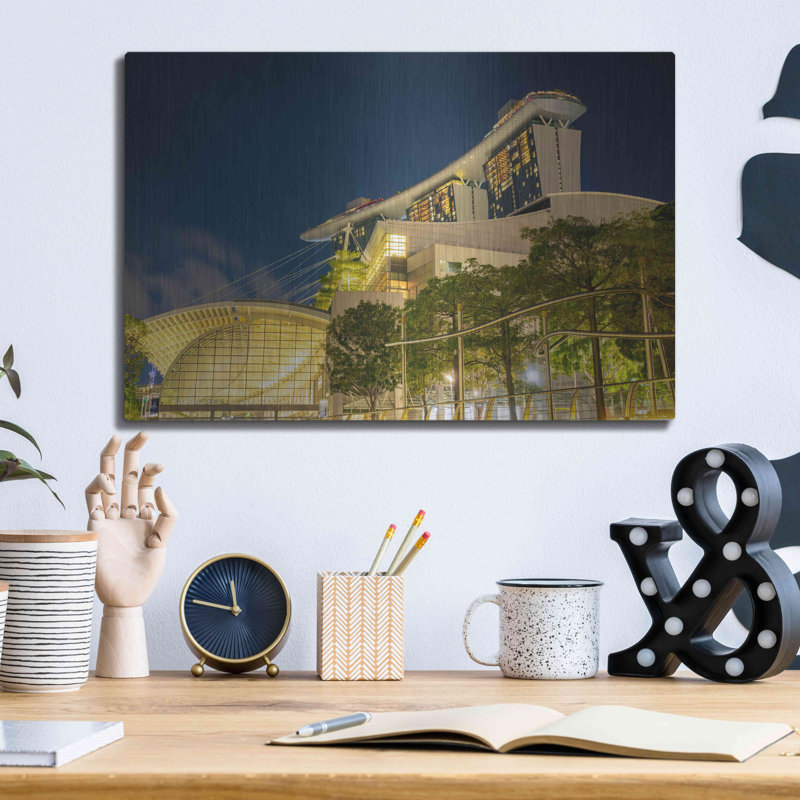 «Singapour», art mural en métal, 16 po x 12 po, H 12 po x l 16 po
