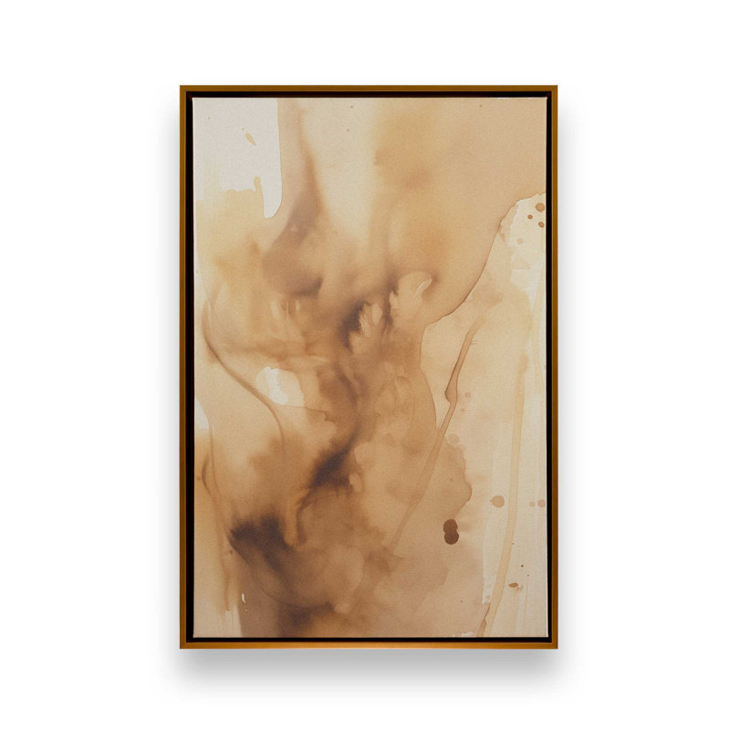 «Burnt Echoes I», reproduction sur toile, H 18,75 po x l 12,75 po x P 1,75 po, Cadre flottant or poli