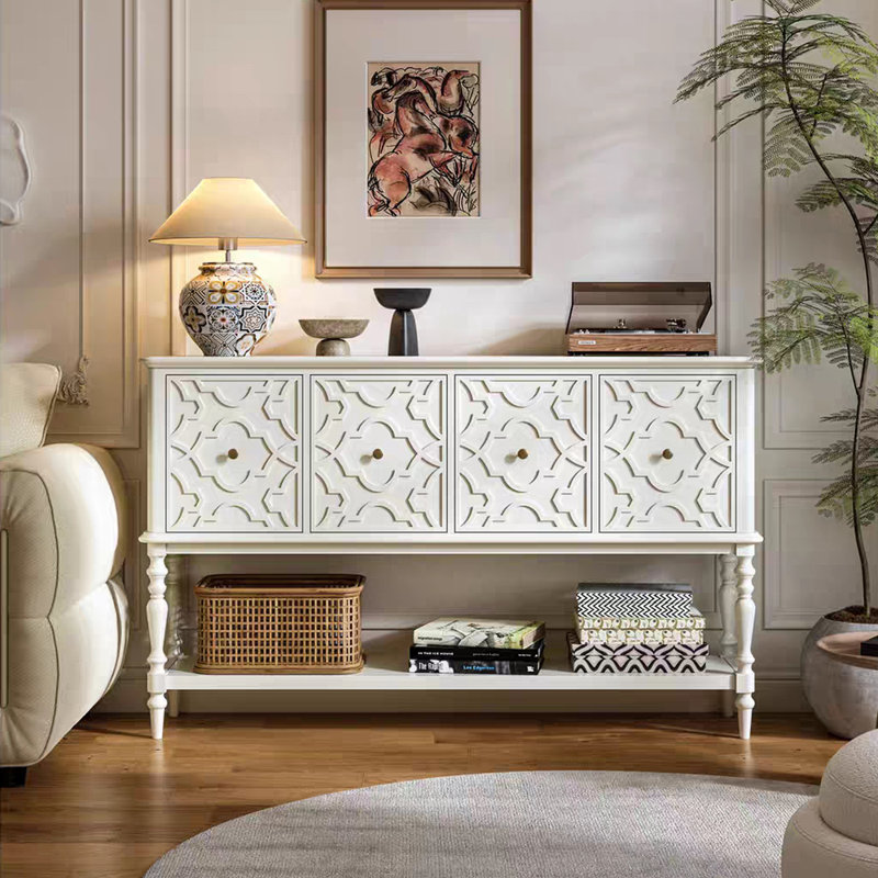 Armoire d'entrée rétro de style français, H 36,22 po x l 53,15 po x P 14,96 po