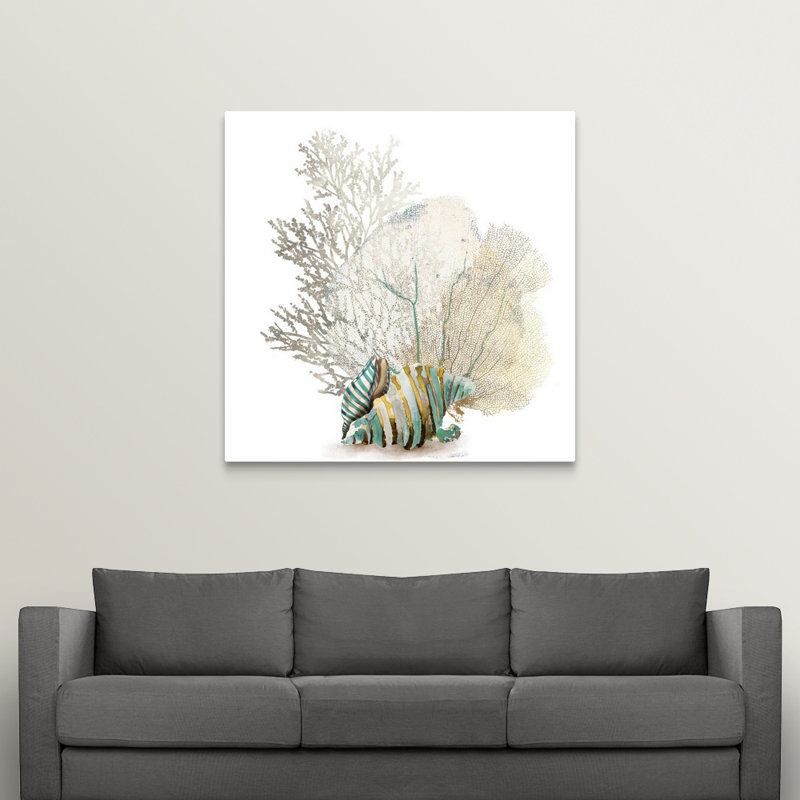 «Deep Coral II» par Aimee Wilson - reproduction d'art, H 20 po x l 20 po x P 1,5 po, Toile