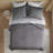 -piece Charcoal Striped Bedding Sets, Polyester Comforter And Sheets For Modern Spaces