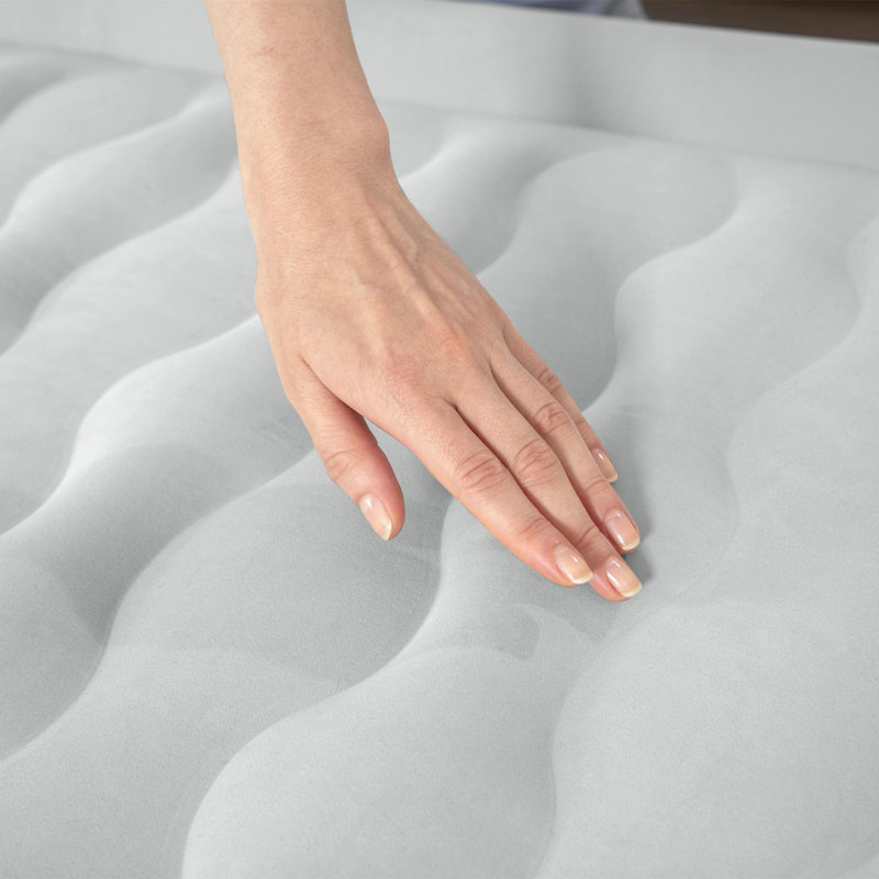 Sealy Twin 18" Gray and White Inflatable Air Mattress with Built-In Pump