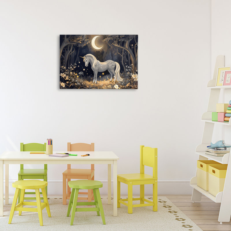 Toile de licorne au clair de lune, design par Creative Studio, H 16 po x l 24 po