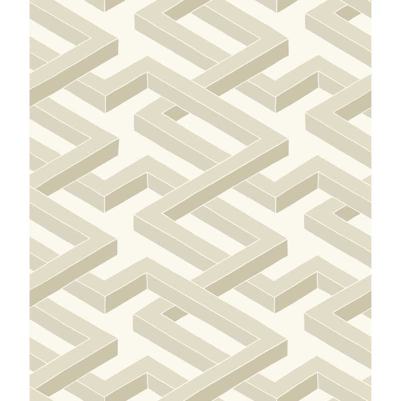 Luxor Geometric Wallpaper Roll, White