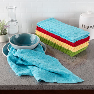 Ensemble de 8 serviettes de cuisine en coton 100% coton absorbant Ladedra - Linges à vaisselle pour le séchage