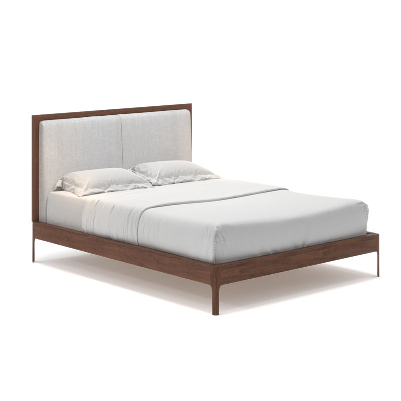 Lit plateforme Chisa, Noyer, Double