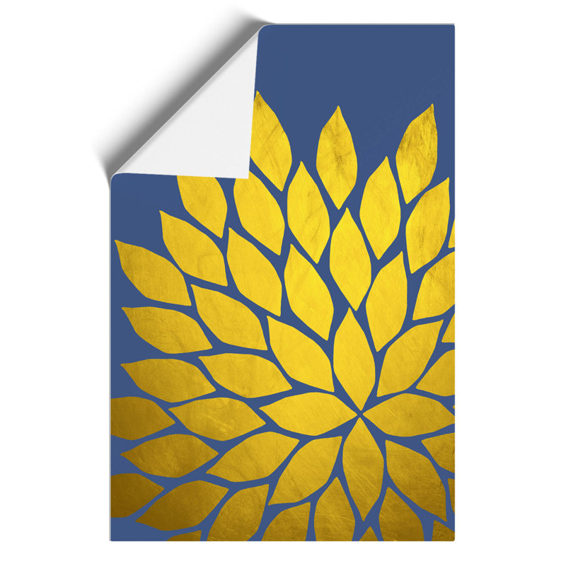 Abstract Leaves Gold - Frameless Print, 30cm H x 21cm W x 0.1cm D