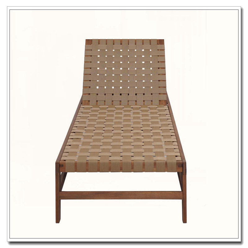 Outdoor Rope Chaise Lounge, Light Brown,Mocha