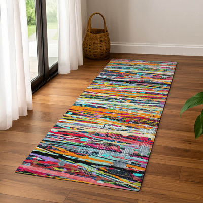 Premium Machine Washable Mayfield AMF2125 Striped Rug