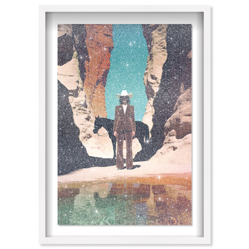 Cowgirl's Surreal Print by Oliver Gal, 31.5"H x 46.5"W, White Shadowbox