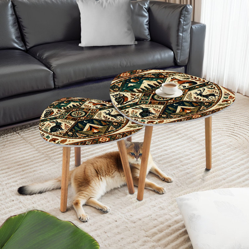 Ensemble de 2 tables basses gigognes Triangle