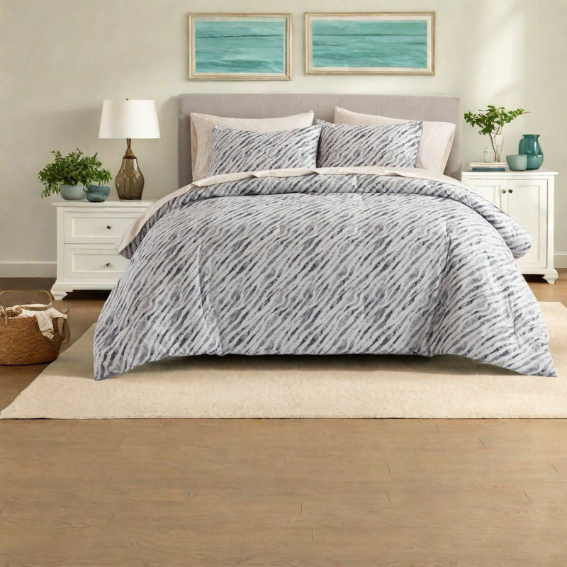 De literie pour grand lit deux pièces, microfibre de polyester, chambre moderne gris