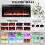 Foyer électrique encastré 44 "avec flamme multicolore à distance, lit DEL Ember