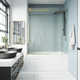 Elan E-Class 56-60" W x 66" H Sliding Frameless Tub Door with 3/8" Clear Glass