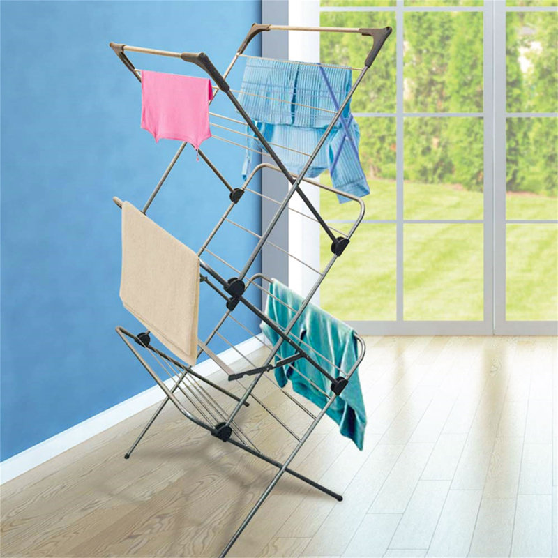 Foldable Standard Drying Rack, 147" H x 61.5" W x 61" D