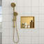 Niche de douche en acier inoxydable 15 po x 13 po, doré-2867880