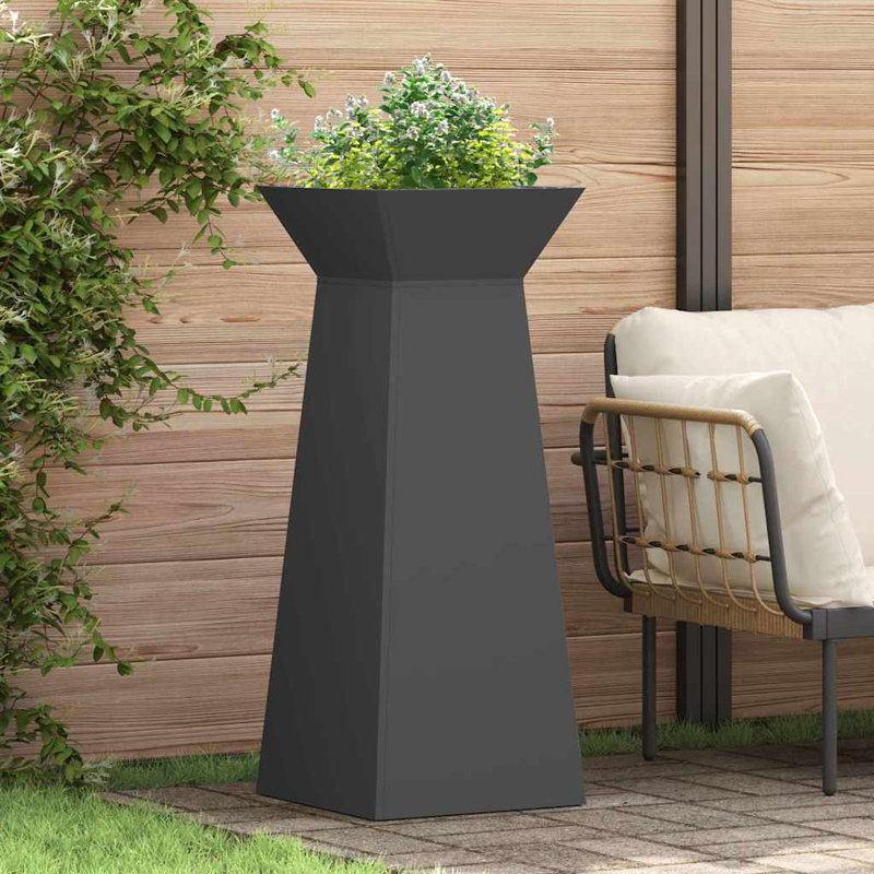 Pillar Planter Steel, 100cmH x 40cmW x 40cmD, Black