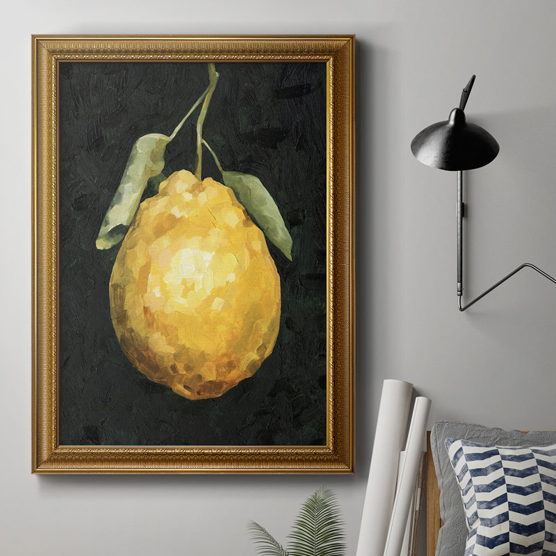 Toile encadrée de qualité supérieure «Dark Lemon II» - prête à être accrochée, H 36 po x l 24 po